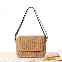 Load image into Gallery viewer, Straw Cross Body Bag Dark
